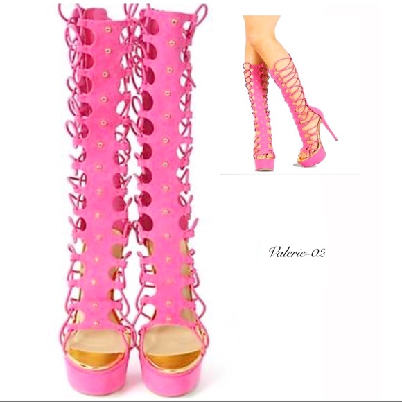 Women’s open toe knee high Stiletto sandals - Picture 5 of 7